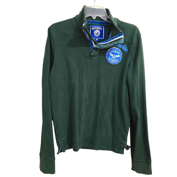 Vtg Abercrombie & Fitch Sweatshirt Mens M Academia Pullover Long Sleeve 1/4 Zip - Picture 1 of 11